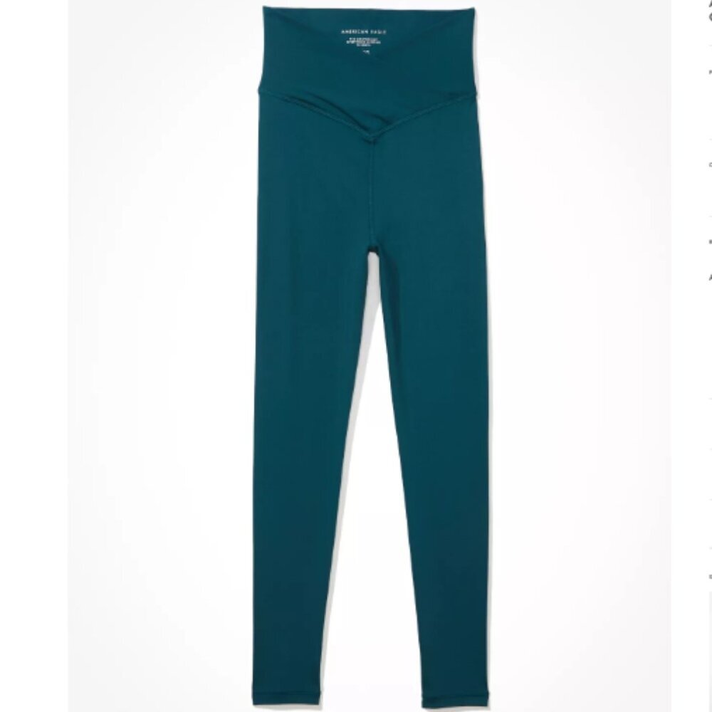 American Eagle Crossover High-Waisted Lightweight 7/8 Leggings - Medium in Teal
